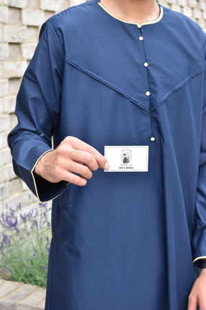 The Navy Gold Threaded Thobe