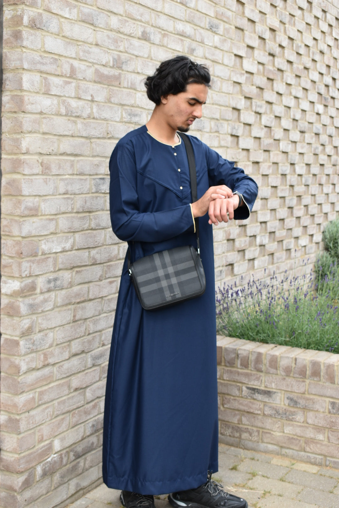 The Navy Gold Threaded Thobe