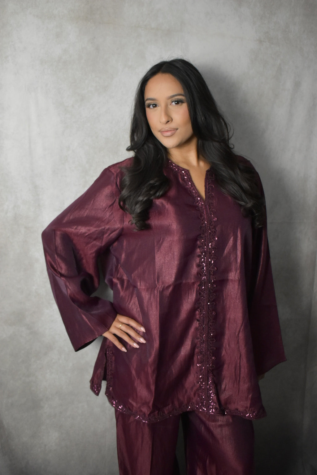 The Wine Red Elegant Co Ord