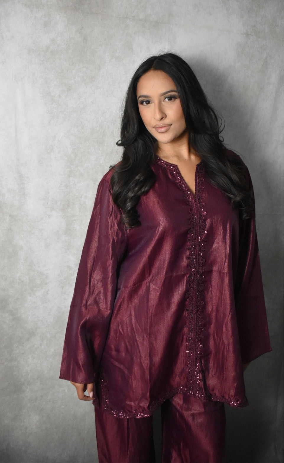 The Wine Red Elegant Co Ord