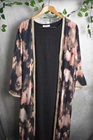 The Two Piece Tie Dye Abaya With Adjustable Belt