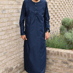 The Navy Gold Threaded Thobe