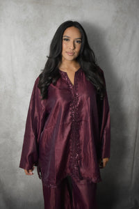 The Wine Red Elegant Co Ord