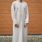 The Emirati Tan Gold Threaded Thobe