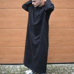 The Black Suede Hooded Thobe