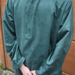 The Green Suede Hooded Thobe