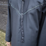 The Emirati Embroidery Charcoal Black Thobe
