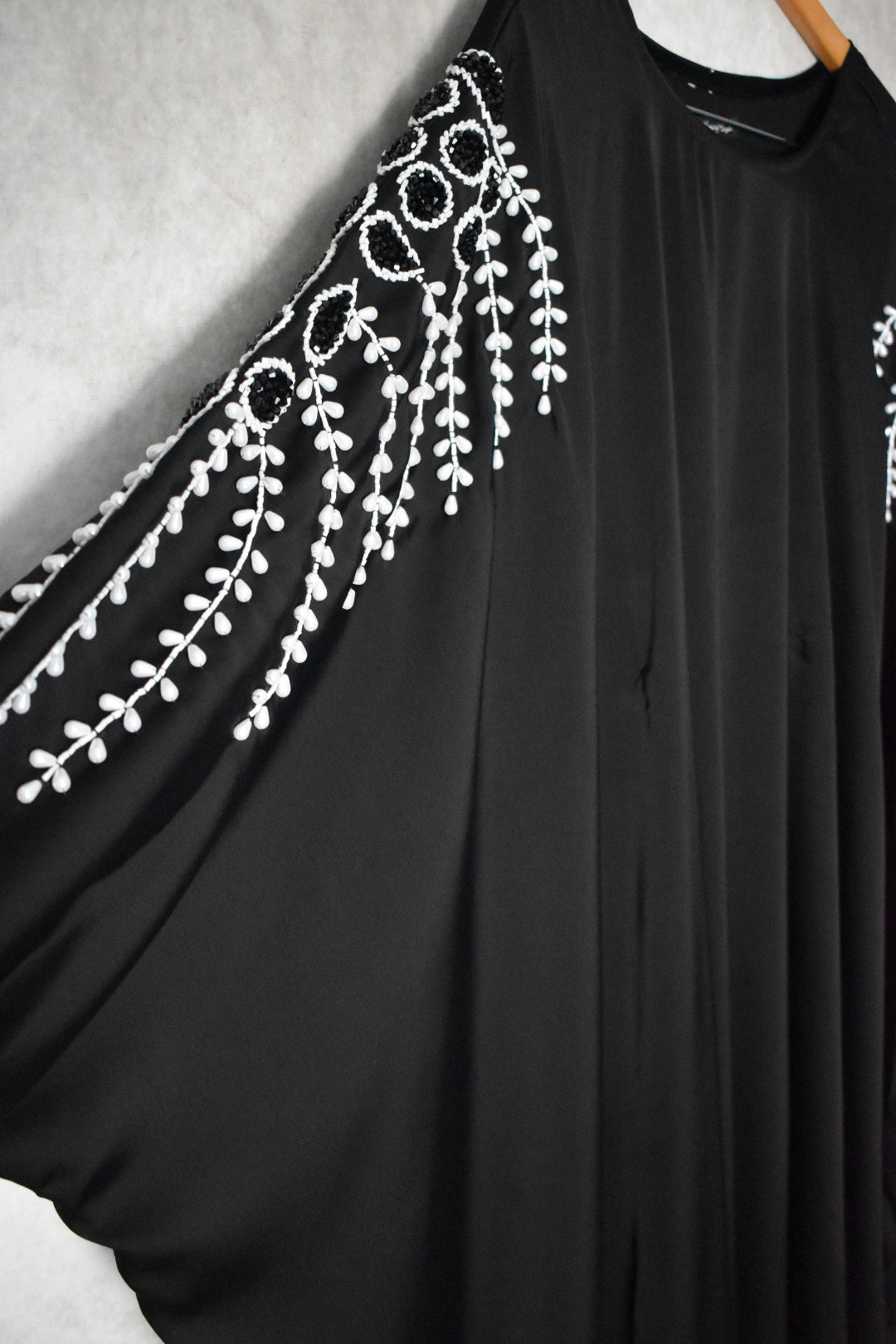 The Black And White Beaded Abaya