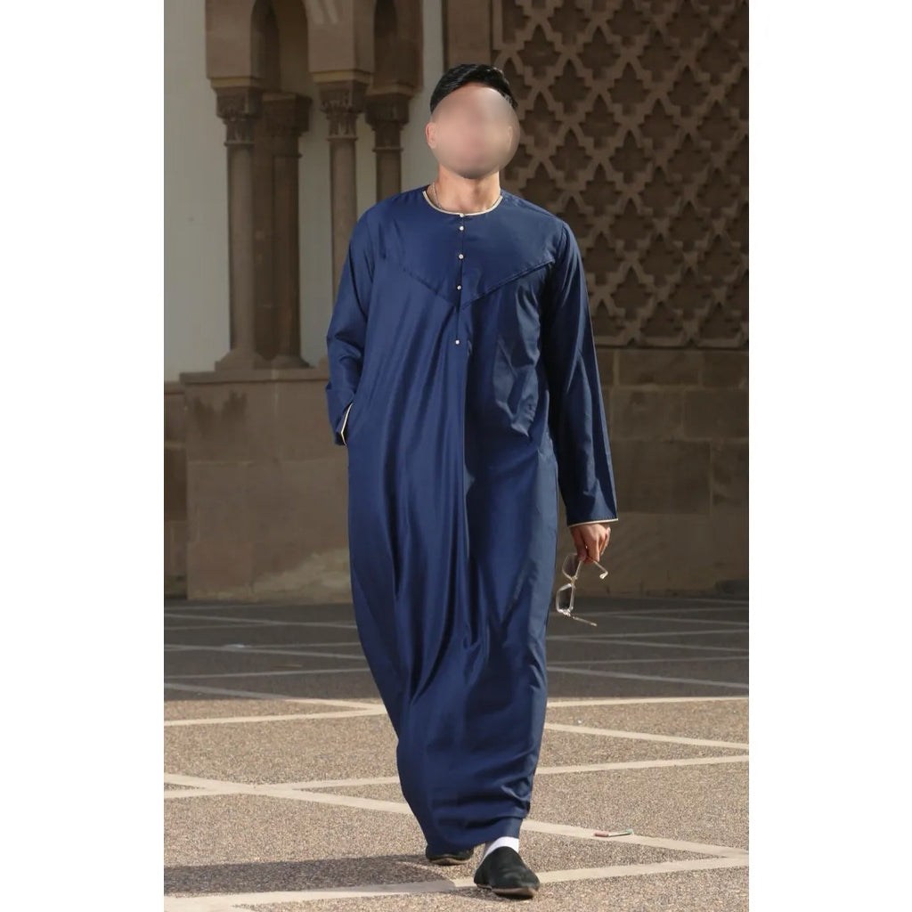 The Navy Gold Threaded Thobe