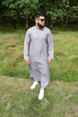 Omani Grey Cotton Thobe