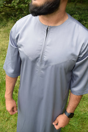 Omani Short Sleeve Grey Thobe