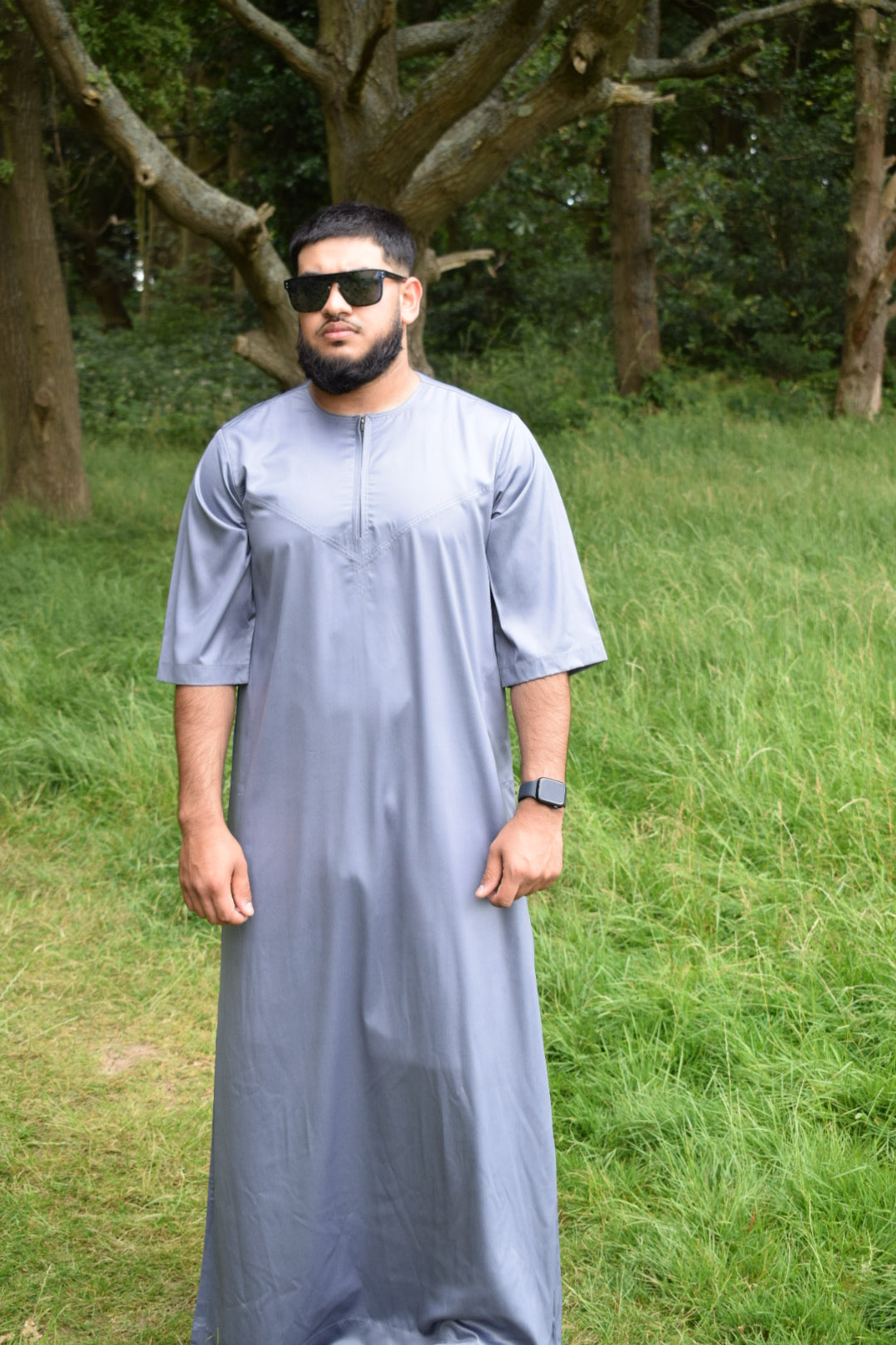 Omani Short Sleeve Grey Thobe