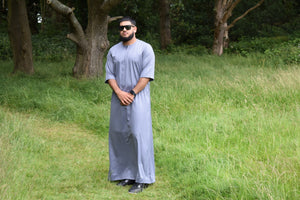 Omani Short Sleeve Grey Thobe