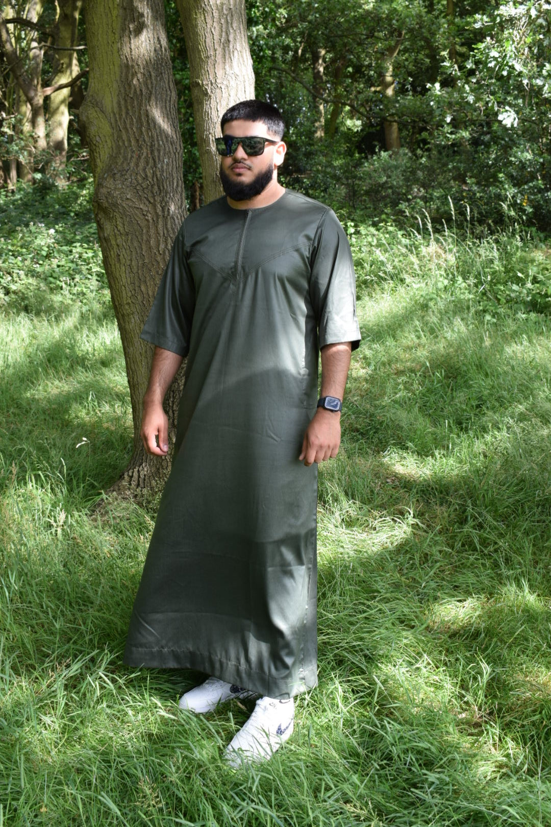 Omani Short Sleeve Dark Green Thobe