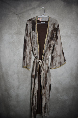 The Two Piece Tie Dye Abaya With Adjustable Belt