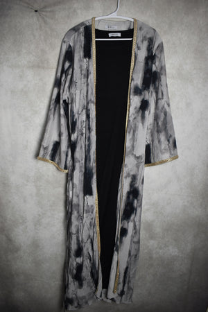The Two Piece Tie Dye Abaya With Adjustable Belt