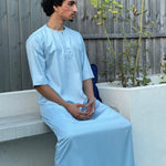 Omani Short Sleeve Sky Blue Thobe